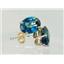 14k Gold Post Earrings, London Blue Topaz, E002