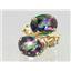 14k Gold Post Earrings, Mystic Fire Topaz, E002