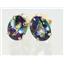 14k Gold Post Earrings, Mystic Fire Topaz, E002