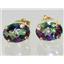 14k Gold Post Earrings, Mystic Fire Topaz, E002