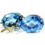 14k Gold Leverback Earrings, Swiss Blue Topaz, E407