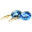 14k Gold Leverback Earrings, Swiss Blue Topaz, E407