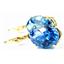 14k Gold Leverback Earrings, Swiss Blue Topaz, E407