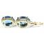 14k Gold Leverback Earrings, Swiss Blue Topaz, E407
