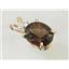 P022, Smoky Quartz 14K Gold Pendant w/accent