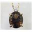 P022, Smoky Quartz 14K Gold Pendant w/accent