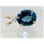 P022, London Blue Topaz 14K Gold Pendant w/accent