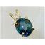 P022, London Blue Topaz 14K Gold Pendant w/accent
