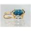 P022, London Blue Topaz 14K Gold Pendant w/accent