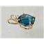 P022, London Blue Topaz 14K Gold Pendant w/accent