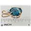 P022, London Blue Topaz 14K Gold Pendant w/accent