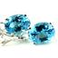 925 Sterling Silver Leverback Earrings, Swiss Blue Topaz, SE007