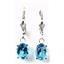 925 Sterling Silver Leverback Earrings, Swiss Blue Topaz, SE007