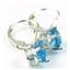 925 Sterling Silver Leverback Earrings, Swiss Blue Topaz, SE007