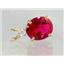P022, Created Ruby 14K Gold Pendant w/accent