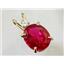 P022, Created Ruby 14K Gold Pendant w/accent