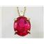 P022, Created Ruby 14K Gold Pendant w/accent