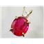 P022, Created Ruby 14K Gold Pendant w/accent