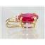 P022, Created Ruby 14K Gold Pendant w/accent