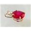 P022, Created Ruby 14K Gold Pendant w/accent