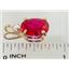 P022, Created Ruby 14K Gold Pendant w/accent