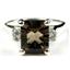 SR221, Smoky Quartz, 925 Sterling Silver Ring