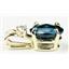 P020, London Blue Topaz, 14k Gold Pendant