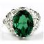 SR260, Russian Nanocrystal Emerald, 925 Sterling Silver Ring