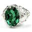 SR260, Russian Nanocrystal Emerald, 925 Sterling Silver Ring