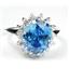 Swiss Blue CZ, 925 Sterling Silver Ring, SR283