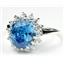 Swiss Blue CZ, 925 Sterling Silver Ring, SR283