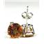 14k Gold Post Earrings, Twilight Fire Topaz, E112