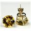 14k Gold Post Earrings, Citrine, E212