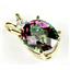 P022, Mystic Fire Topaz 14K Gold Pendant w/accent