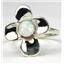 SR315, 6mm Created White Opal, 925 Sterling Silver Ring