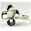 SR315, 6mm Created White Opal, 925 Sterling Silver Ring