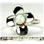 SR315, 6mm Created White Opal, 925 Sterling Silver Ring