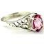 Sterling Silver Ladies Ring, Pure Pink Topaz, SR005