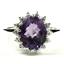 SR283, Amethyst, 925S Sterling Silver Cluster Ring