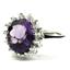 SR283, Amethyst, 925S Sterling Silver Cluster Ring