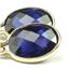 14k Gold Leverback Earrings, Created Blue Sapphire, E001