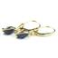 14k Gold Leverback Earrings, Created Blue Sapphire, E001