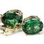 14k Gold Leverback Earrings, Russian Nanocrystal Emerald, E107