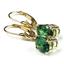 14k Gold Leverback Earrings, Russian Nanocrystal Emerald, E107
