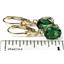 14k Gold Leverback Earrings, Russian Nanocrystal Emerald, E107