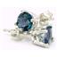 925 Sterling Silver Post Earrings, Neptune Garden Topaz, SE012
