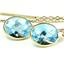 14k Gold Threader Earrings, Swiss Blue Topaz, E005