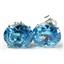 925 Sterling Silver Post Earrings, Swiss Blue CZ, SE102