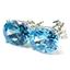 925 Sterling Silver Post Earrings, Swiss Blue CZ, SE102