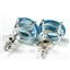 925 Sterling Silver Post Earrings, Swiss Blue CZ, SE102